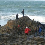 ASC students cimbing on the Giant's Causeway