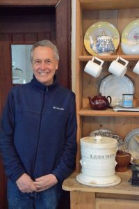 Ron and the leech jar in the Strokestown House kitchen