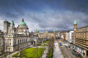 Belfast's City Hall and shopping area