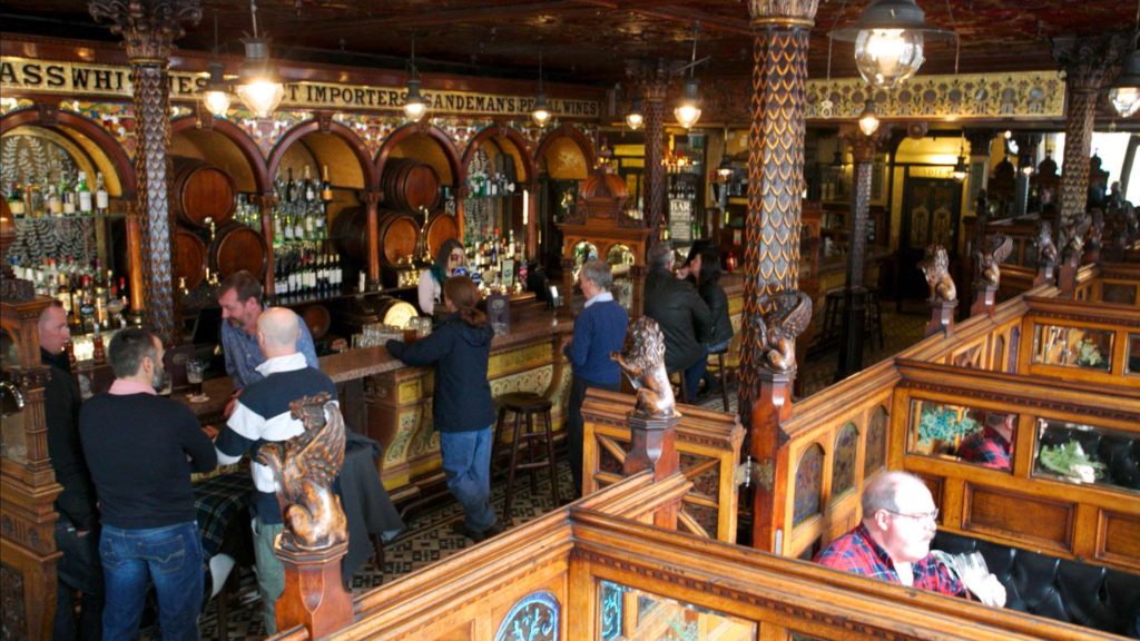 The Crown Liquor Saloon in the heart of Belfast is lit only by gas lamps (though they do have a TV for sports!), and you can have your pint or your fish and ships in a snug. 